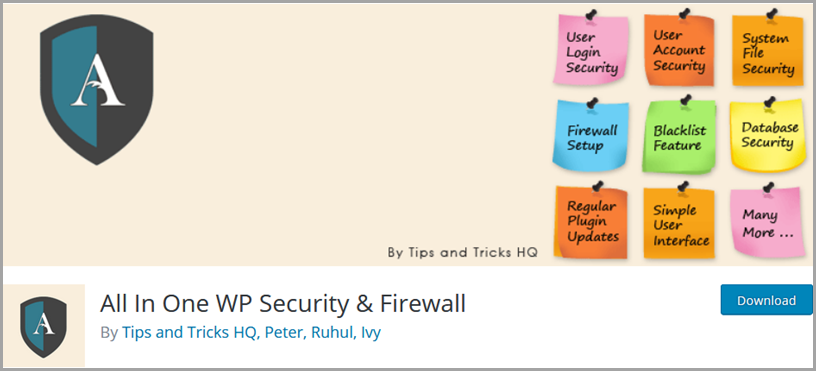 افزونه All In One WP Security and Firewall